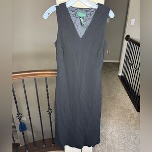 Lauren Ralph Lauren Black Sleeveless V Neck Midi Dress Size 10